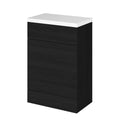 Hudson Reed Fusion Floor Standing WC Unit & Polymarble Top, Bathroom Storage Unit, Charcoal Black, 600mm