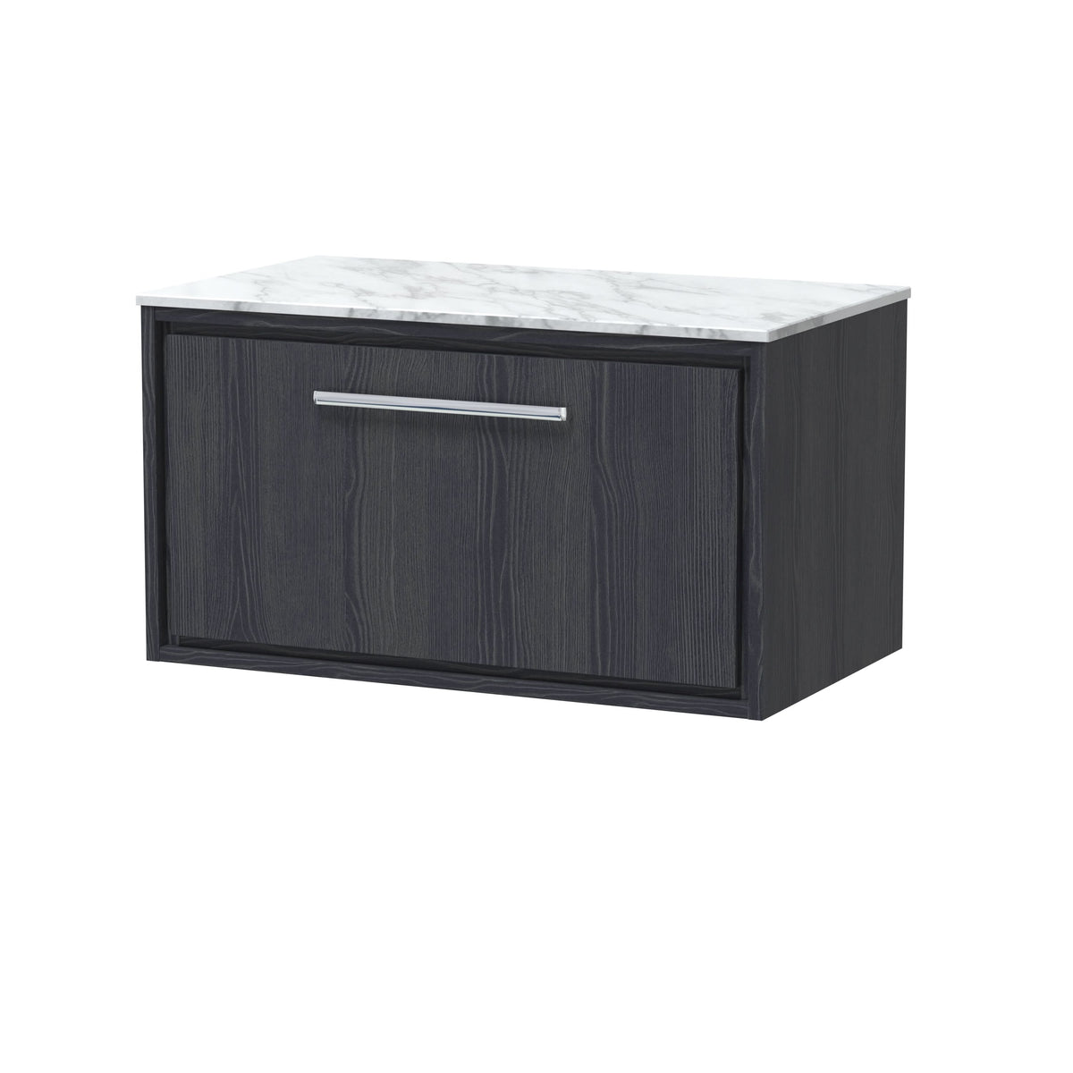Hudson Reed Lille Countertop Vanity Unit with Marble Worktop, Durable Bathroom Furniture, Single Drawer Luxury Vanity Unit for Modern Bathrooms, 800mm
