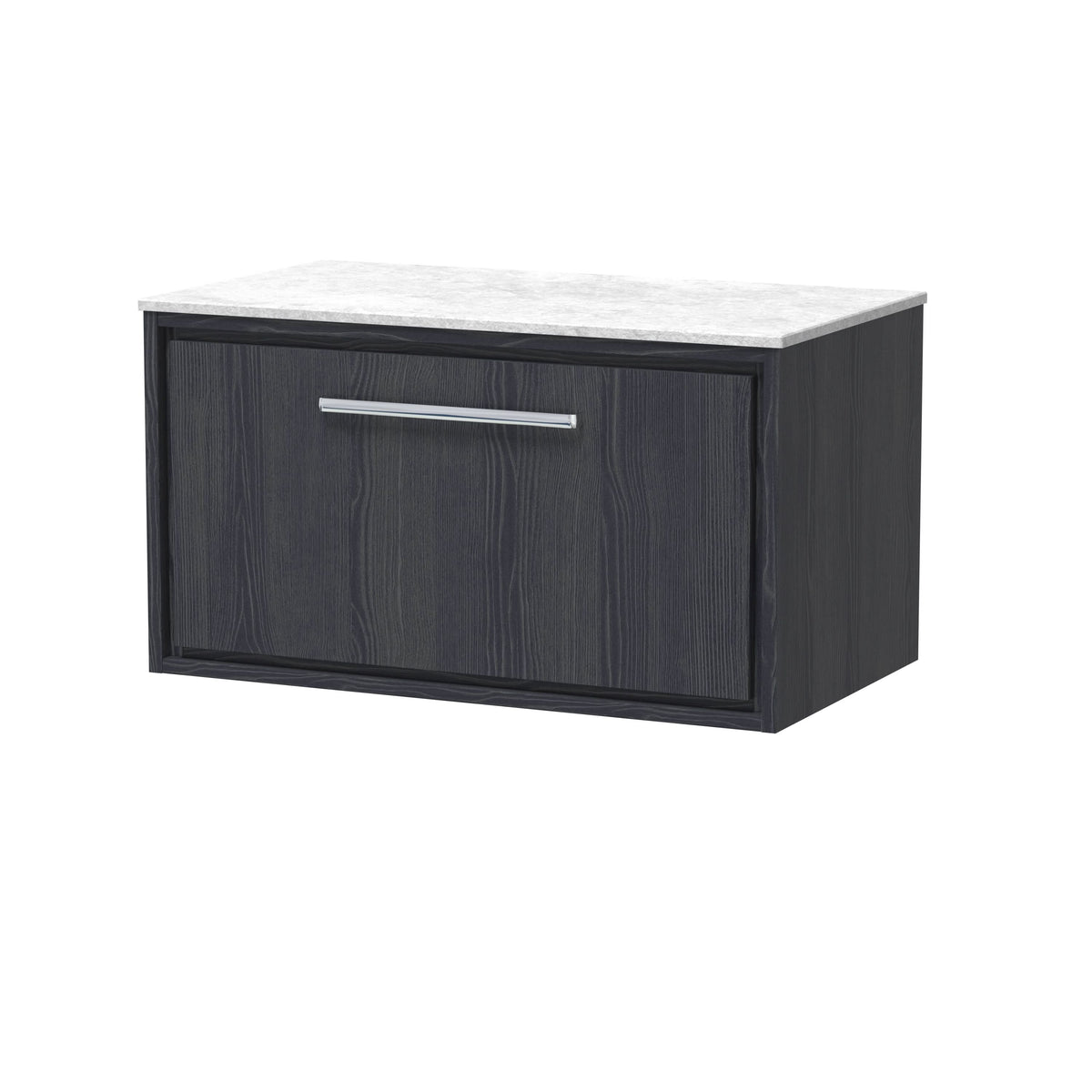 Hudson Reed Lille Countertop Vanity Unit with Marble Worktop, Durable Bathroom Furniture, Luxury Single Drawer Modern Vanity Unit for Contemporary Bathrooms, 800mm