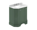 Old London Floor Standing Vanity Unit with 3-Door Storage & White Marble Basin, Durable Traditional Bathroom Sink Cabinet, Soft Close in Hunter Green Finish, 750mm