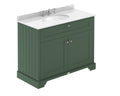Old London Floor Standing Vanity Unit with Basin 3 Tap Hole and White Marble Top, Durable 2 Soft Close Door Vanity Unit for Classic Bathroom in Hunter Green, 1000mm