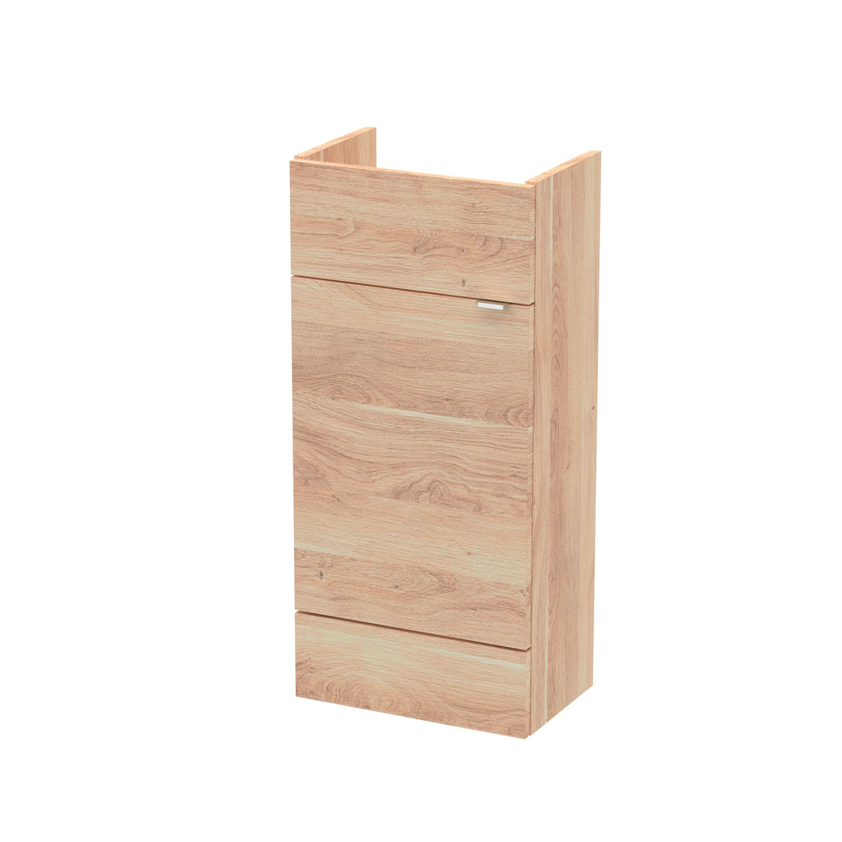 Hudson Reed Fusion Floor Standing Vanity Unit without Basin Compact, Modern Bathroom Cabinet in Bleached Oak Finish, 400mm