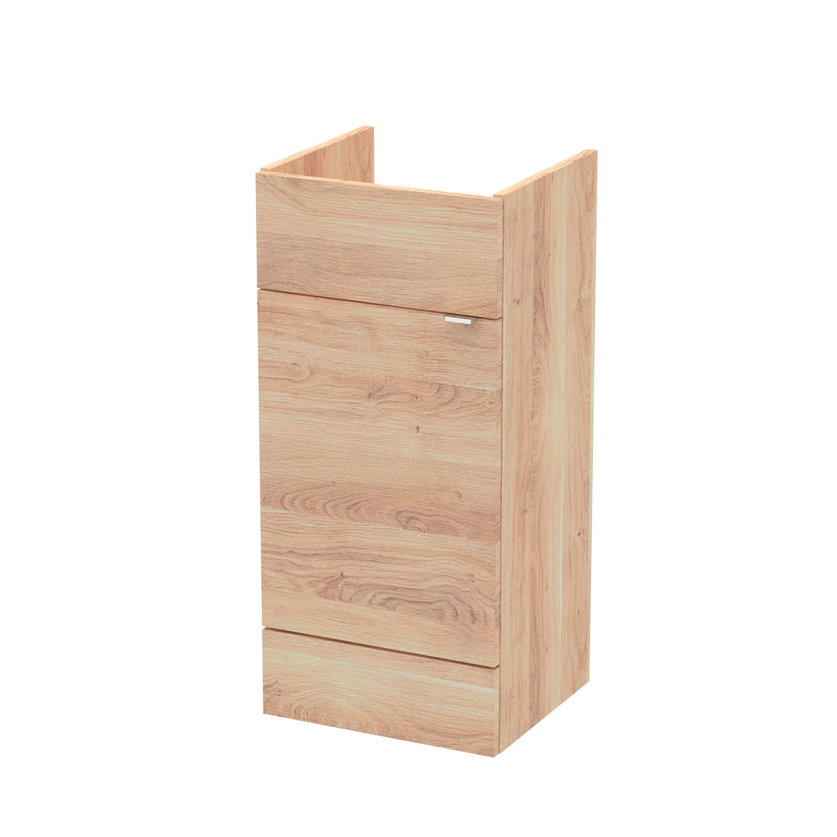 Hudson Reed Fusion Floor Standing Full Depth Vanity Unit without Basin, Modern Bathroom Furniture in Bleached Oak Finish, 400mm