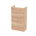 Hudson Reed Fusion Compact Floor Standing 2 Door Vanity Unit without Basin, Modern Bathroom Cabinet in Bleached Oak, 500mm