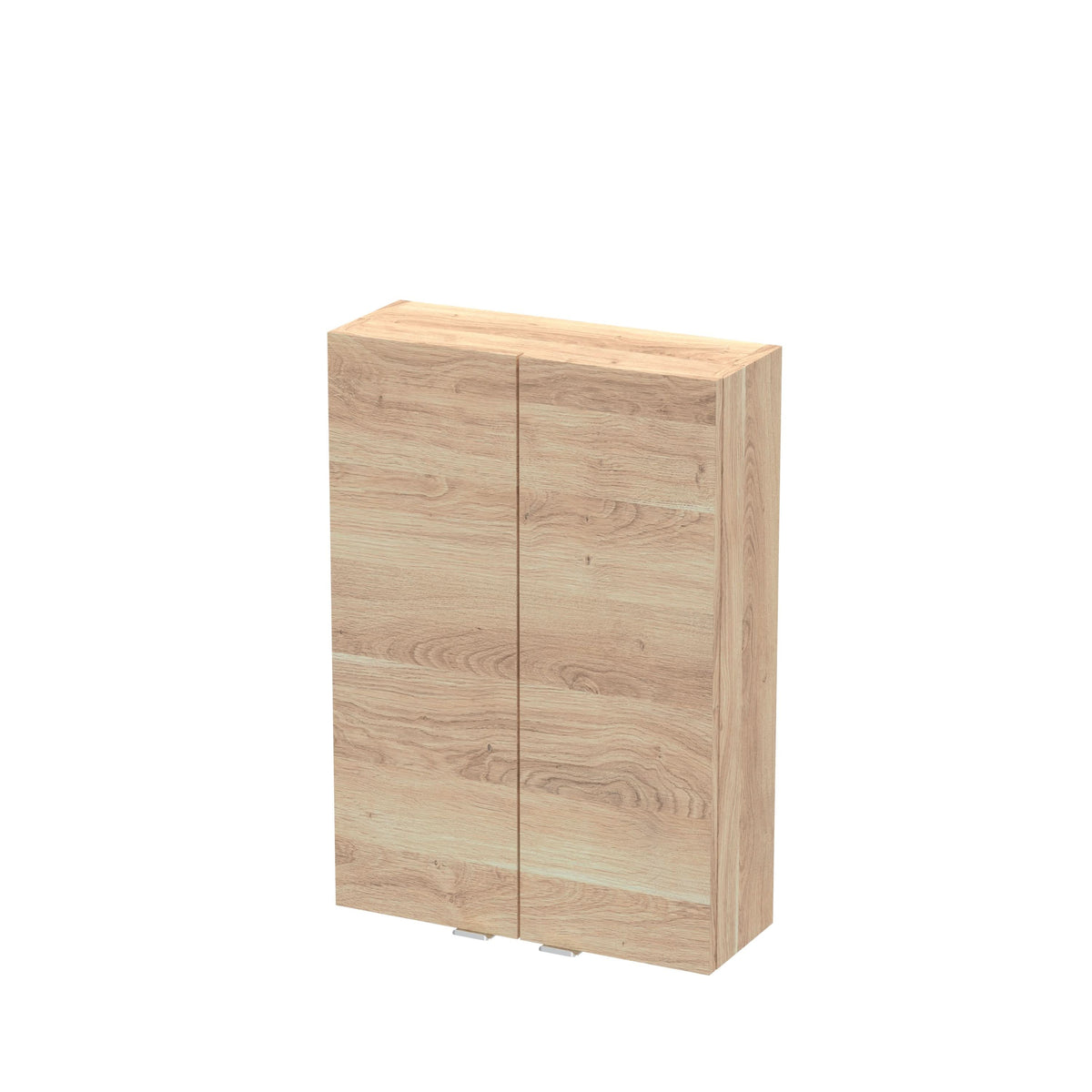 Hudson Reed Fusion Wall Hung 2 Door Wall Unit without Basin, Modern Bathroom Furniture in Bleached Oak Finish, 500mm