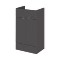 Hudson Reed Fusion Floor Standing 2 Door Vanity Unit without Basin, Modern Bathroom Furniture in Gloss Grey Furniture, 500mm