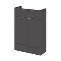 Hudson Reed Fusion Floor Standing 2 Soft Close Door Vanity Unit without Basin, Modern Compact Bathroom Cabinet in Gloss Grey Finish, 600mm
