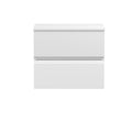 Hudson Reed Urban Wall Hung Countertop Basin Unit, Durable 2 Soft Close Drawer Modern Vanity Unit with Worktop in Satin White, 600mm