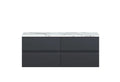 Hudson Reed Urban Wall Hung Countertop Basin Unit, 2 Drawers Vanity Unit and Matt Carrera Marble Worktop in Soft Black, 1200mm