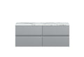 Hudson Reed Urban Wall Hung Countertop Basin Unit, 2 Drawers Vanity Unit and Matt Carrera Marble Worktop in Satin Grey, 1200mm
