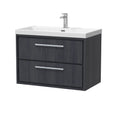 Hudson Reed Lille Wall Hung Vanity Unit with 1 Tap Hole Basin, Durable Bathroom Furniture, Double Drawer Sink Vanity Unit for Compact Bathroom Storage, 800mm