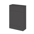 Hudson Reed Fusion Floor Standing WC Unit with Coordinating Top Compact, Stylish Bathroom Storage Unit, Gloss Grey, 600mm
