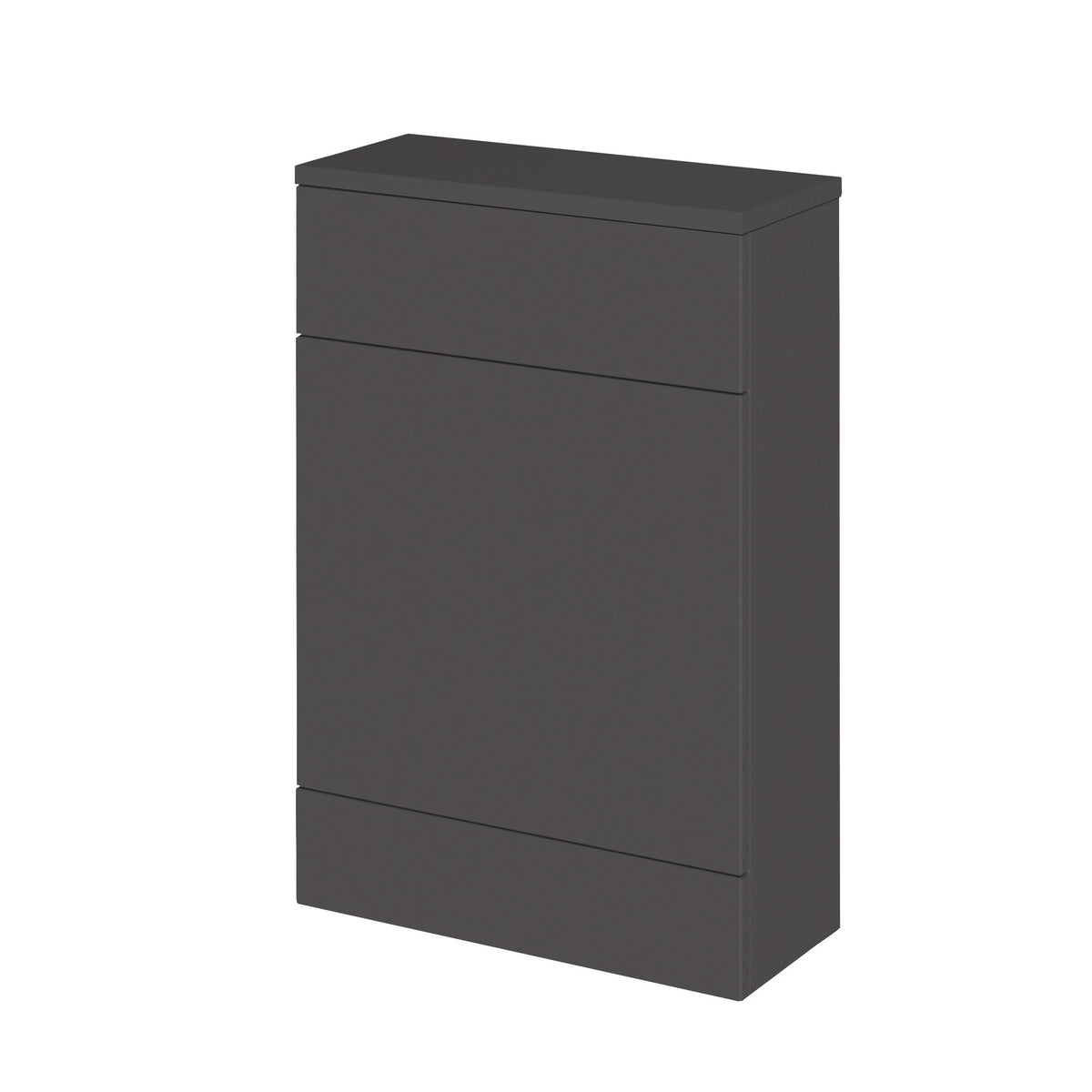 Hudson Reed Fusion Floor Standing WC Unit with Coordinating Top Compact, Stylish Bathroom Storage Unit, Gloss Grey, 600mm
