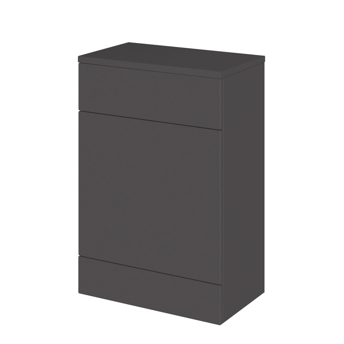 Hudson Reed Fusion Floor Standing WC Unit with Coordinating Top, Stylish Bathroom Storage Unit, Gloss Grey, 600mm