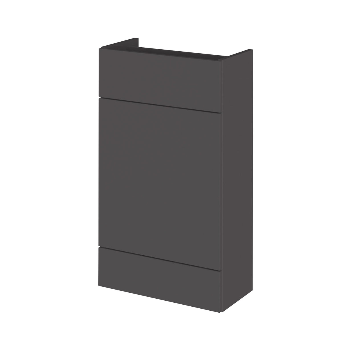 Hudson Reed Fusion Floor Standing Compact WC Unit without Basin, Modern Bathroom Furniture in Gloss Grey Finish, 500mm