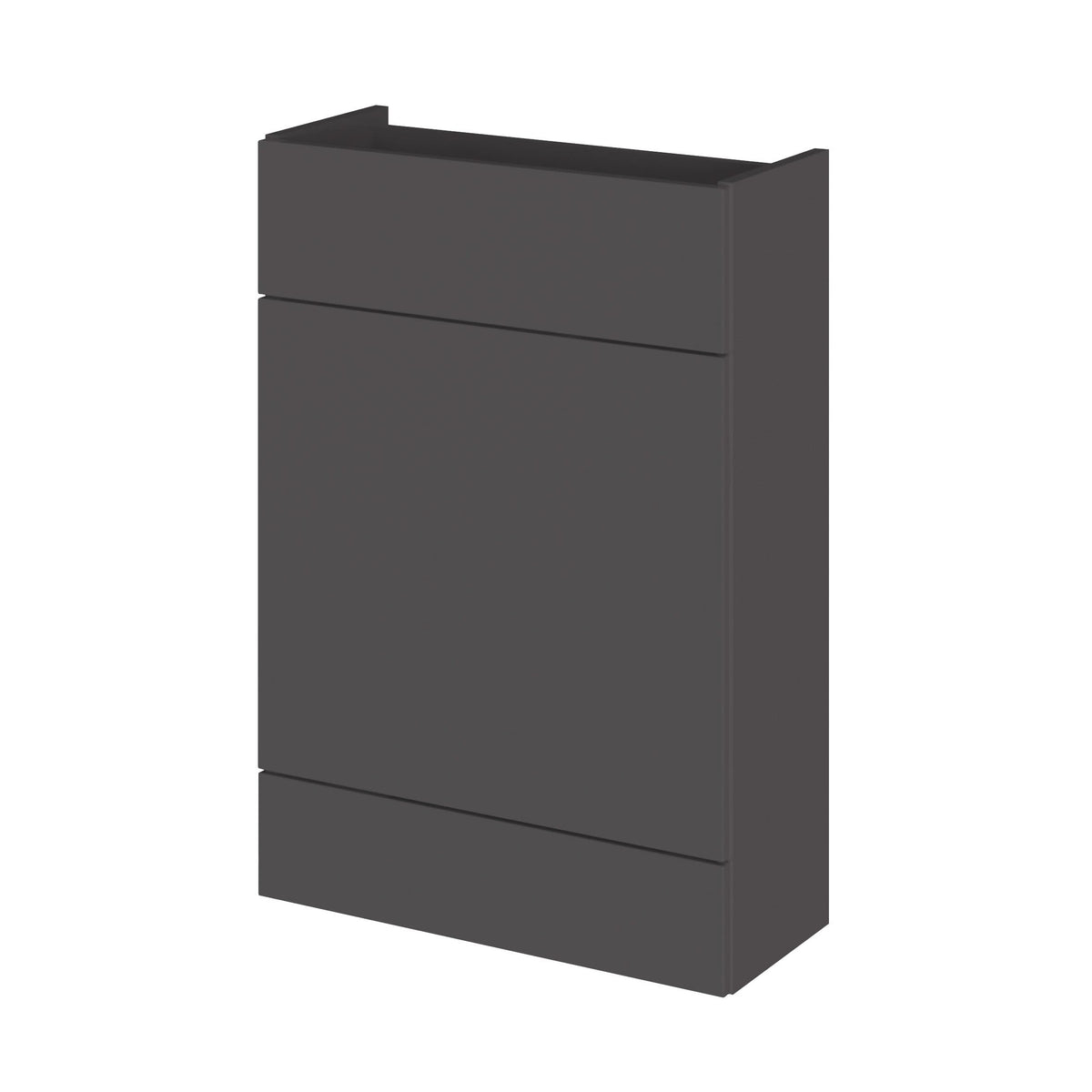 Hudson Reed Fusion Floor Standing WC Unit without Basin, Modern Compact Fitted Bathroom Furniture in Gloss Grey Finish, 600mm