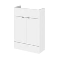 Hudson Reed Fusion Floor Standing 2 Door Vanity Unit without Basin, Modern Compact Bathroom Cabinet in Gloss White Finish, 600mm