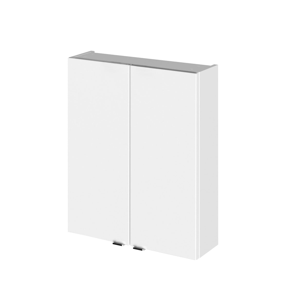 Hudson Reed Fusion Wall Hung 2 Soft Close Door Cabinet without Basin, Modern Bathroom Furniture in Gloss White Finish, 500mm