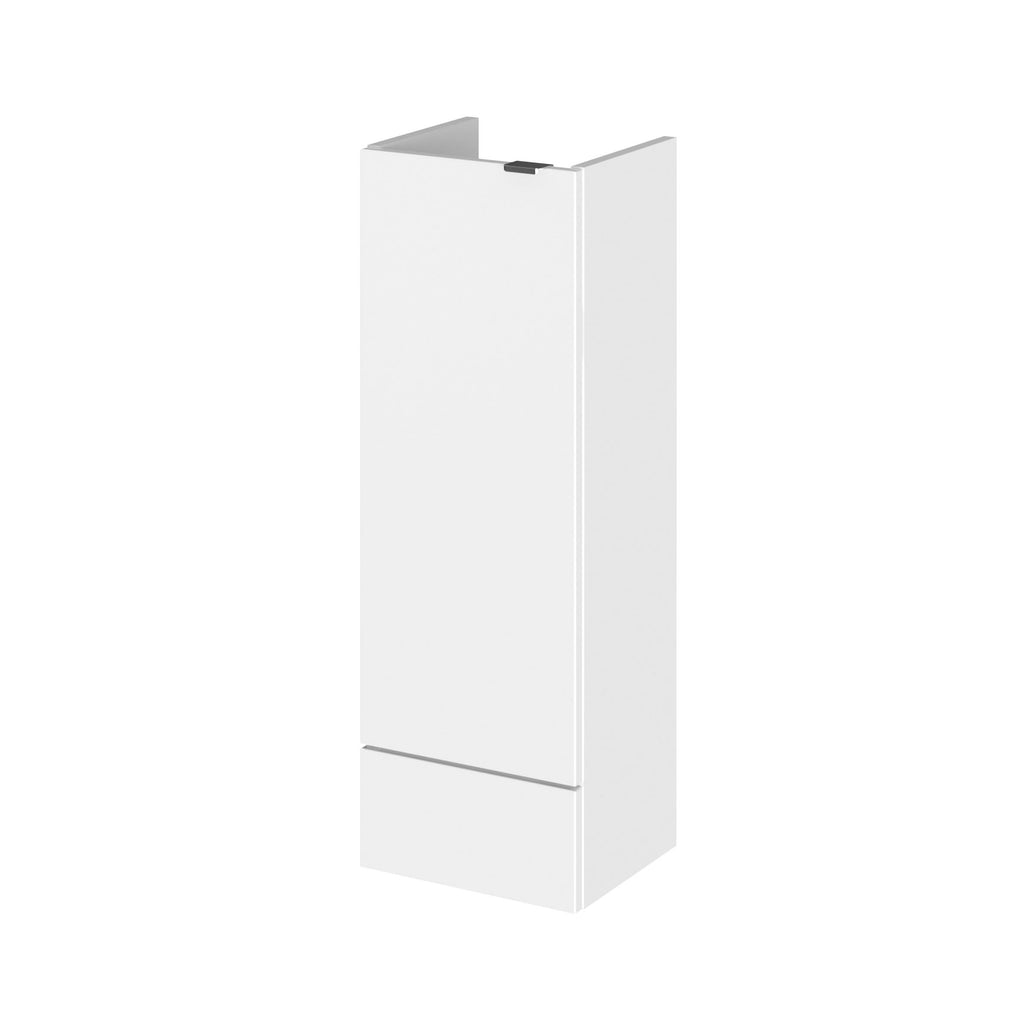 Hudson Reed Fusion Floor Standing 1 Door Compact Base Unit without Basin, Modern Bathroom Furniture in Gloss White Finish, 300mm
