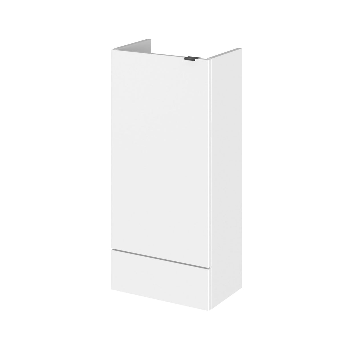 Hudson Reed Fusion Floor Standing 1 Door Compact Base Unit without Basin, Modern Bathroom Furniture in Gloss White Finish, 400mm