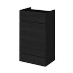 Hudson Reed Fusion Floor Standing WC Unit without Basin, Modern Textured Woodgrain Bathroom Furniture in Charcoal Black Finish, 500mm