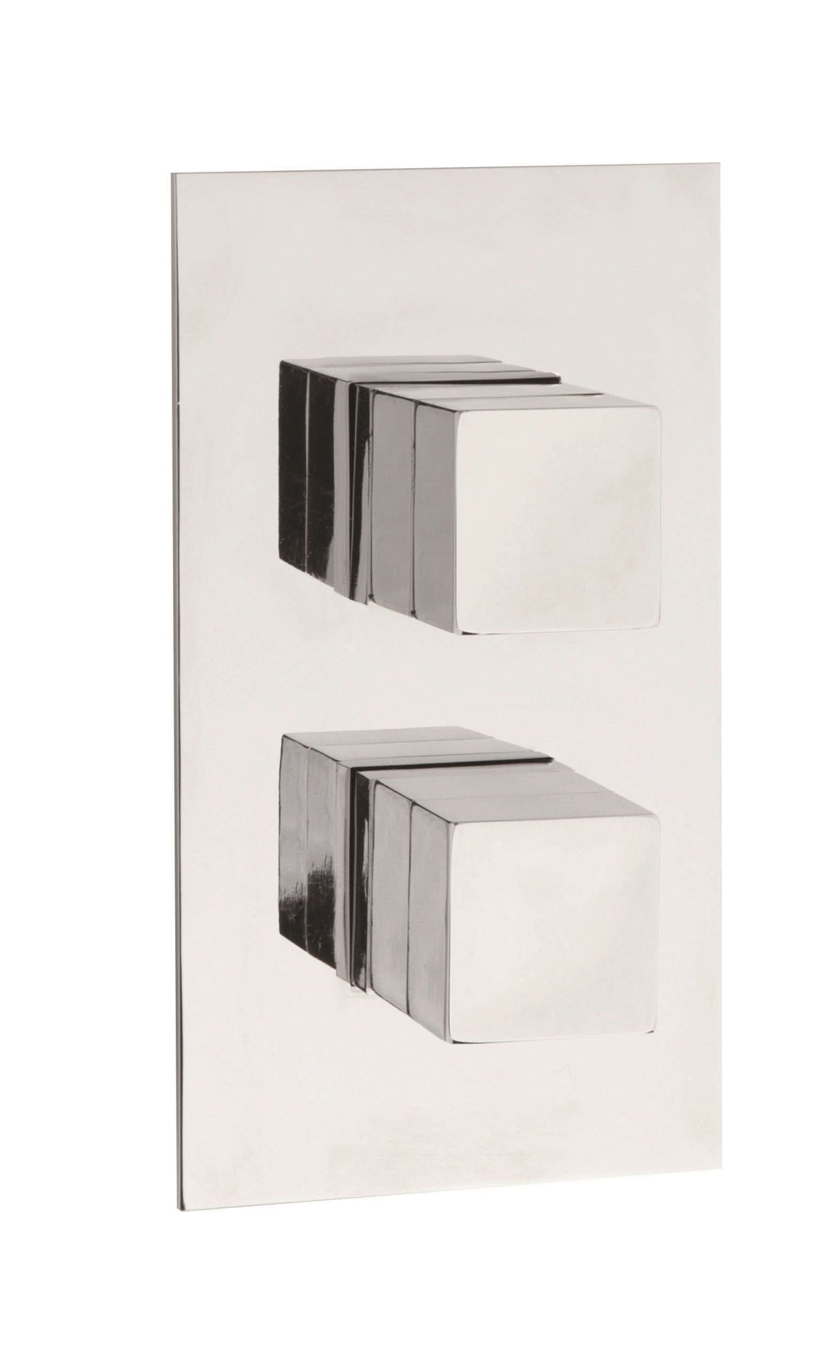 Hudson Reed Lennox Twin Thermostatic Concealed Shower Valve in 2 Square Handles, Modern and Durable Bathroom/Shower Set in Slimline Chrome Design