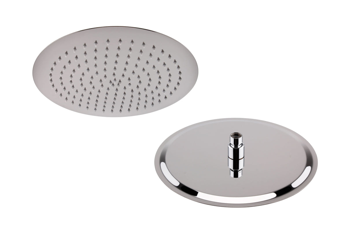 Hudson Reed Fixed Head, Round Minimalist Design, Crafted from High-quality Steel, Shower Accessories, Chrome, 300mm Diameter