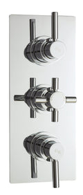 Hudson Reed Tec Pura Triple Thermostatic Shower Valve, Reliable Traditional Thermostatic Shower with Accurate Flow Control, Chrome