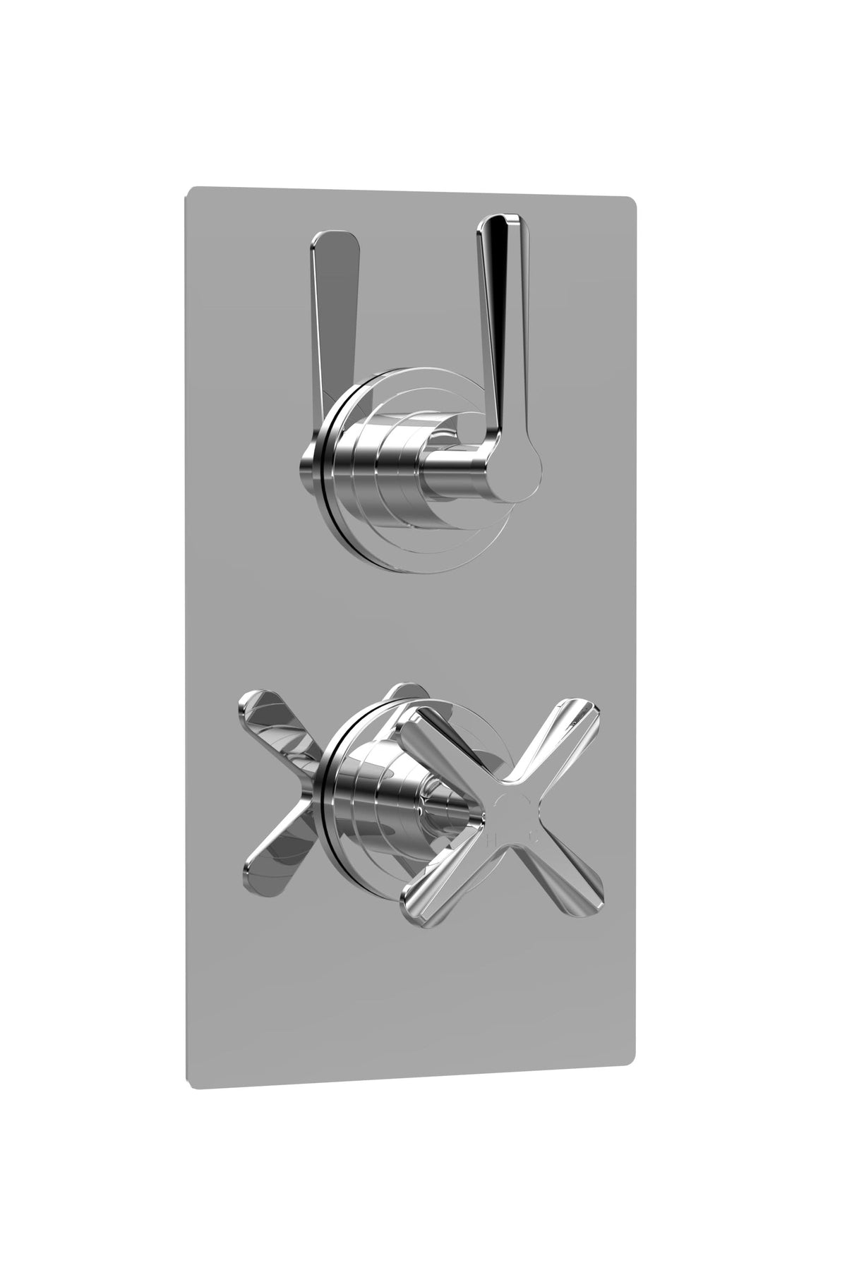 Nuie Aztec Twin Thermostatic Concealed Shower Valve with 1 Outlet, Modern and Safe Shower Accessories for Bathrooms, Chrome