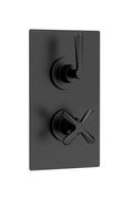 Nuie Aztec Twin Thermostatic Concealed Shower Valve with 1 Outlet, Premium Shower Accessories for Bathrooms, Matt Black