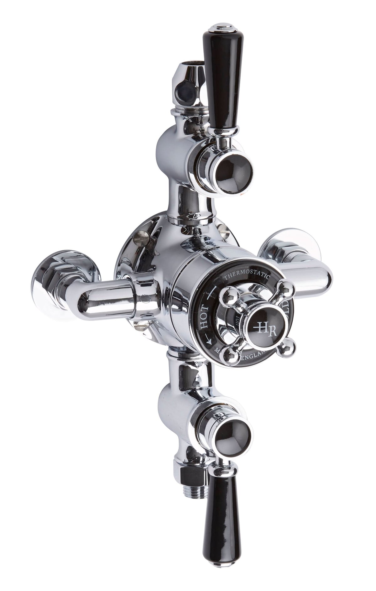 Old London Topaz Triple Exposed Shower Valve, Shower Valves for Btahroom Shower, Chrome & Black