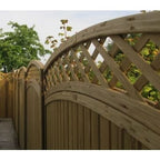 Convex Curved Framed Trellis Fence Topper