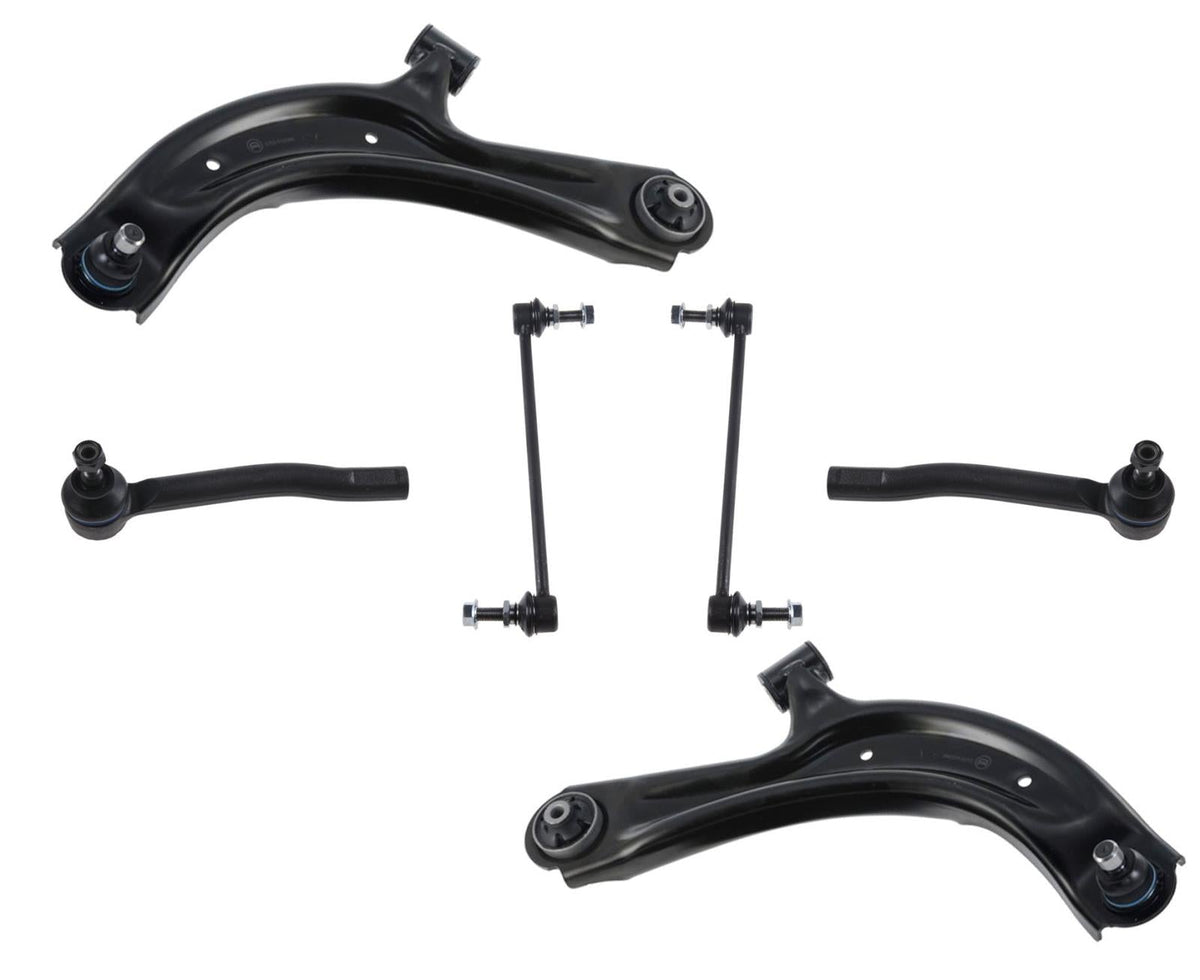 Front Lower Control Arms Outer Tie Rods and Links For Nissan Sentra 2013-2019