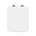 Nuie White Soft Close Toilet Seat Black, Square Commode Seat with Quick Release Hinges, Square Soft Close Toilet Seat for Square Toilets, 435x358mm