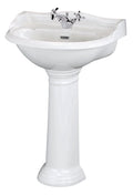 Old London Chancery 500mm Basin & Pedestal 1 Tap Hole, Pedestal Bathroom Basin, White