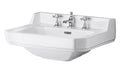 Hudson Reed Richmond Traditional Basin, Wall Mounted Ceramic Small Wash Basin with 3 Tap Holes, White
