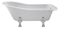 Old London Brockley Freestanding Bath Tub with Pride Leg Set, Durable Single Ended Traditional Bathroom Style in White, 1700mm