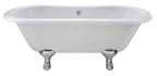 Old London Kingsbury Freestanding Bath Tub with Corbel Leg Set, Durable Double Ended Traditional Bathroom Style in White, 1700mm