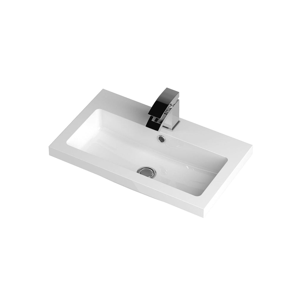 Hudson Reed Fusion Floor Standing 2 Door Vanity Unit & Polymarble Basin, Bathroom Sink Vanity Unit, 600mm