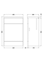 Hudson Reed Fusion Floor Standing WC Unit & Polymarble Top, Bathroom Storage Unit, Anthracite Woodgrain, 600mm