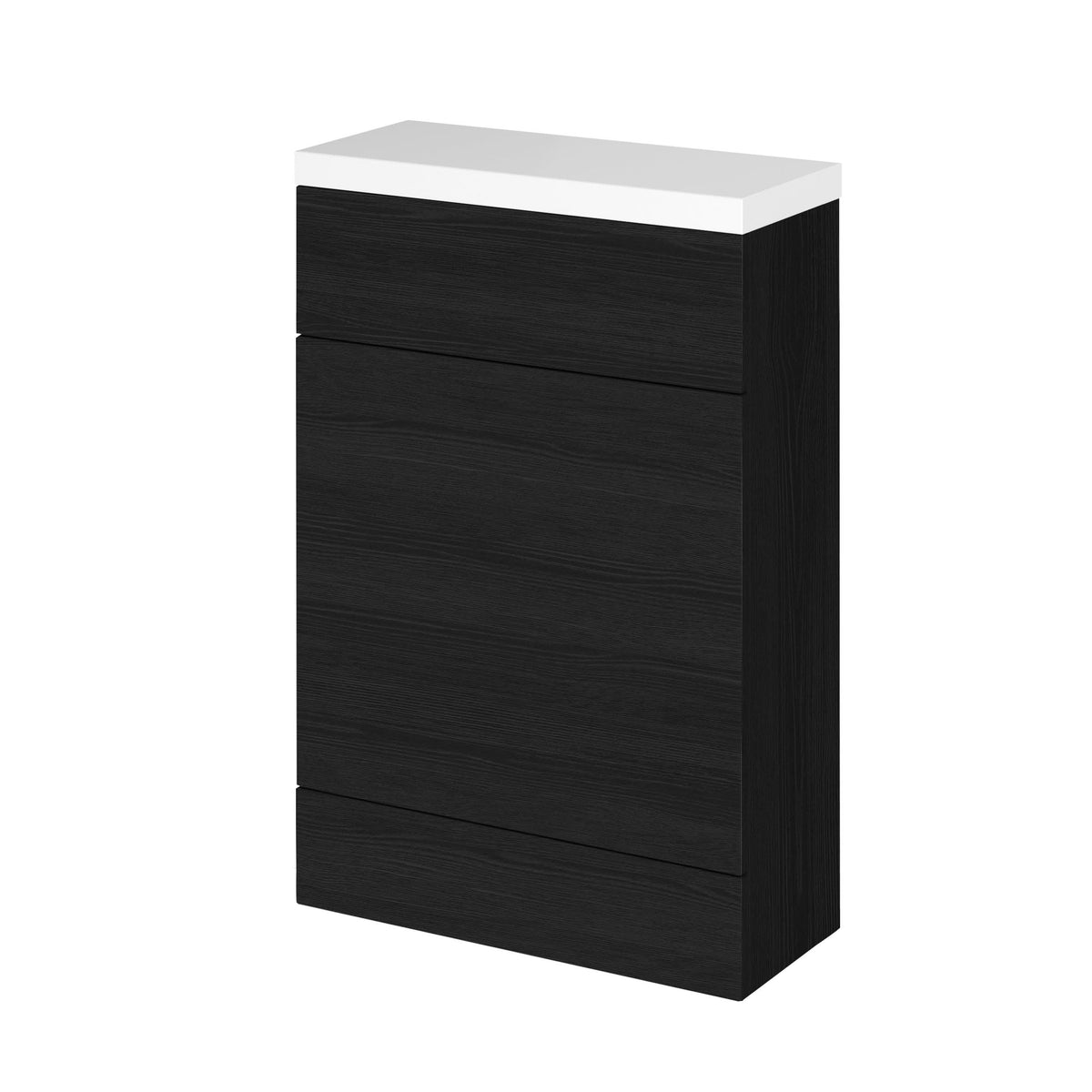 Hudson Reed Fusion Floor Standing WC Unit & Compact Polymarble Top, Bathroom Storage Unit, Charcoal Black, 600mm