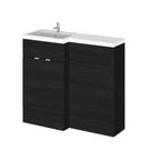 Hudson Reed Fusion Floor Standing 2 Door Vanity Basin & WC Left Hand Combination, Sink Vanity Unit, Charcoal Black, 1000mm