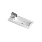 Hudson Reed Fusion Floor Standing 2 Door Vanity Unit & Polymarble Basin Compact, Stylish Sink Vanity Unit, Gloss Grey, 600mm