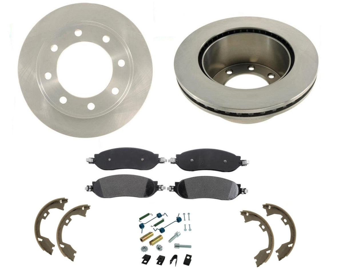 Rear Disc Brake Rotor Pads Fits 05-07 Ford F250 Super Single Rear Wheel 5pc