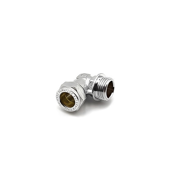 PX13P Primaflow Chrome Plated Compression Elbow 15mm x 1/2" Male Parallel