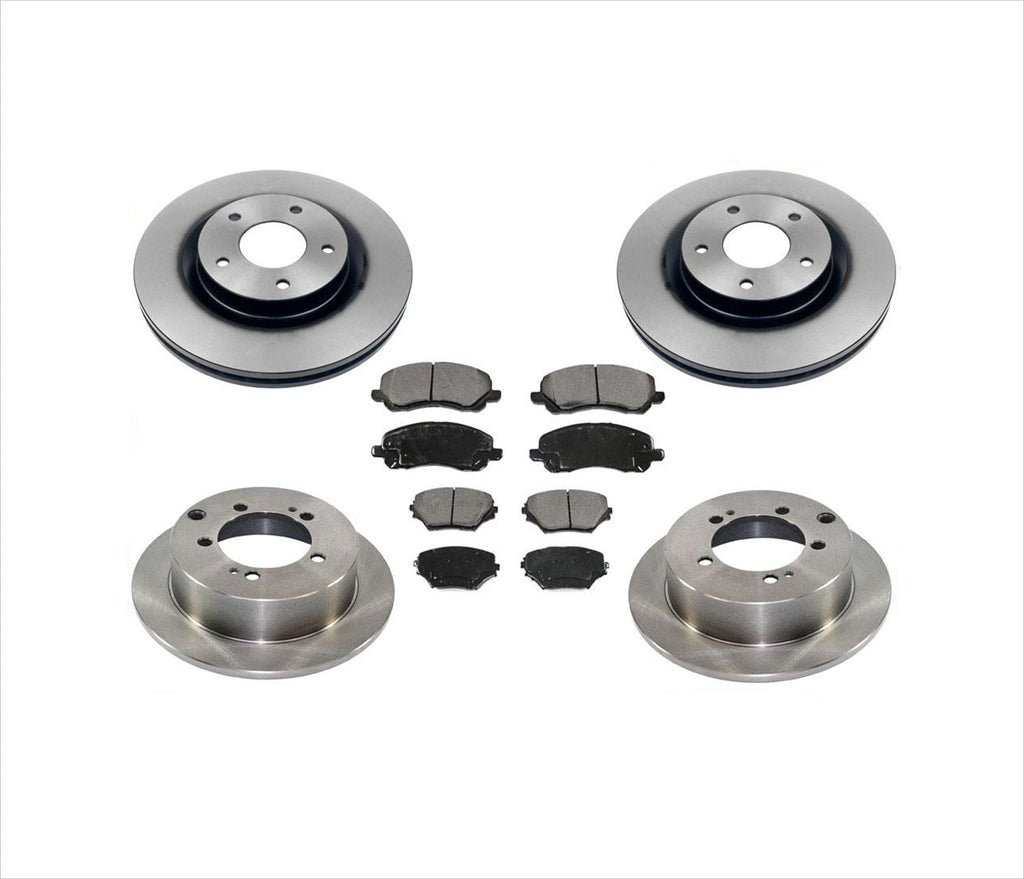 Front & Rear Brakes Rotors & Ceramic Pads Kit for Mitsubishi Outlander 07-08