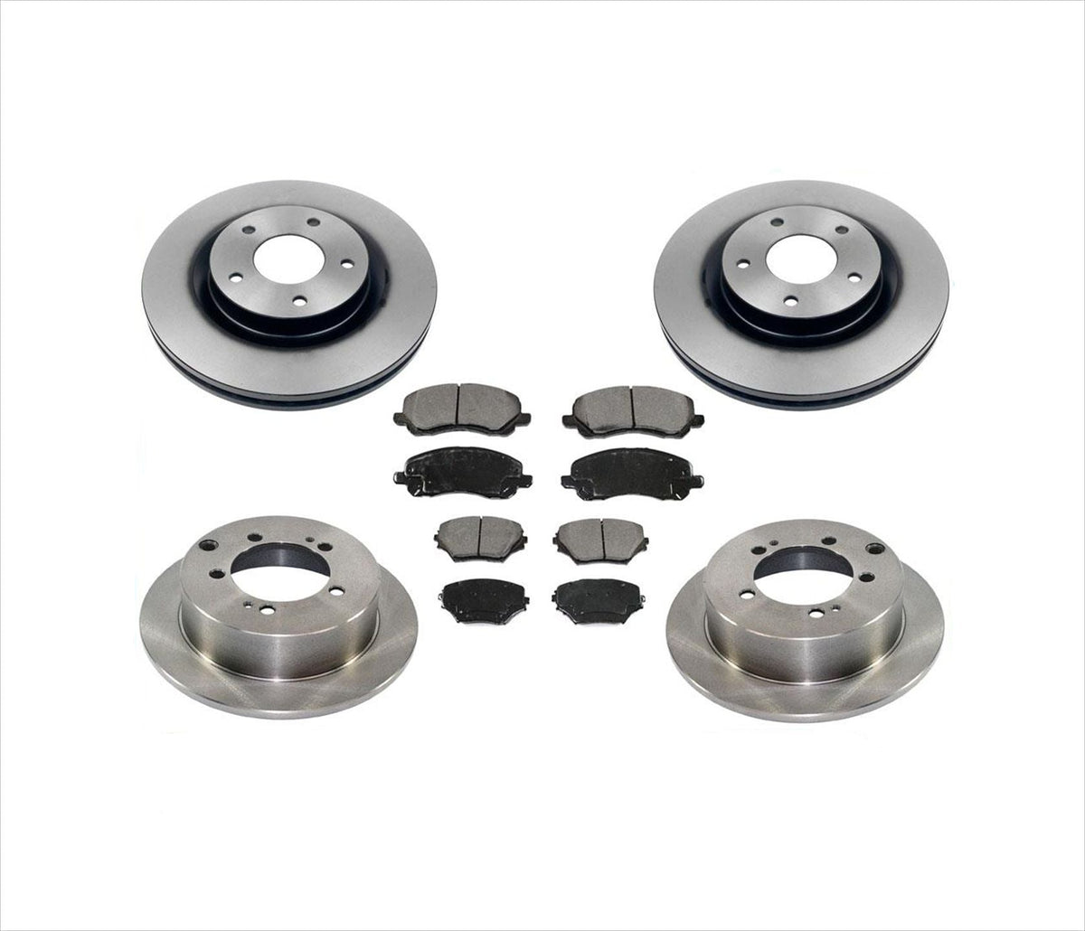 Front & Rear Brakes Rotors & Ceramic Pads Kit for Mitsubishi Outlander 07-08