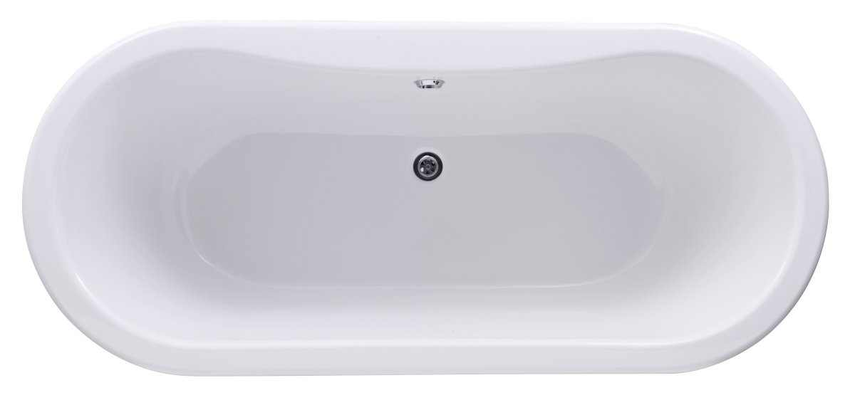 Old London Kingsbury Freestanding Bath Tub with Corbel Leg Set, Durable Double Ended Traditional Bathroom Style in White, 1500mm