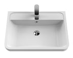 Hudson Reed Solar Wall Hung Vanity Unit with Polymarble Basin, Modern 2 Drawer Bathroom Sink Vanity Unit in Cool Grey, 600mm
