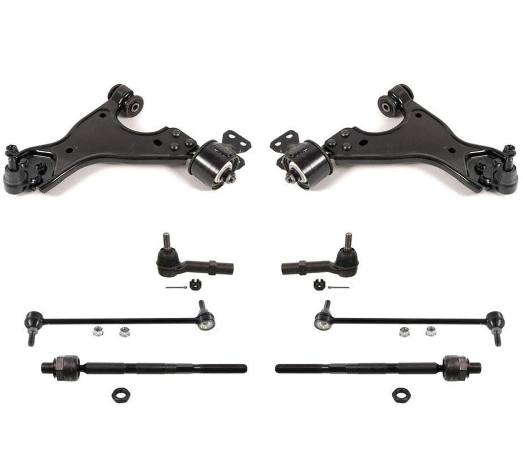 Fits 09-17 Traverse Lower Control Arm Ball Joint Bracket W Bushings Tie Rods 8Pc